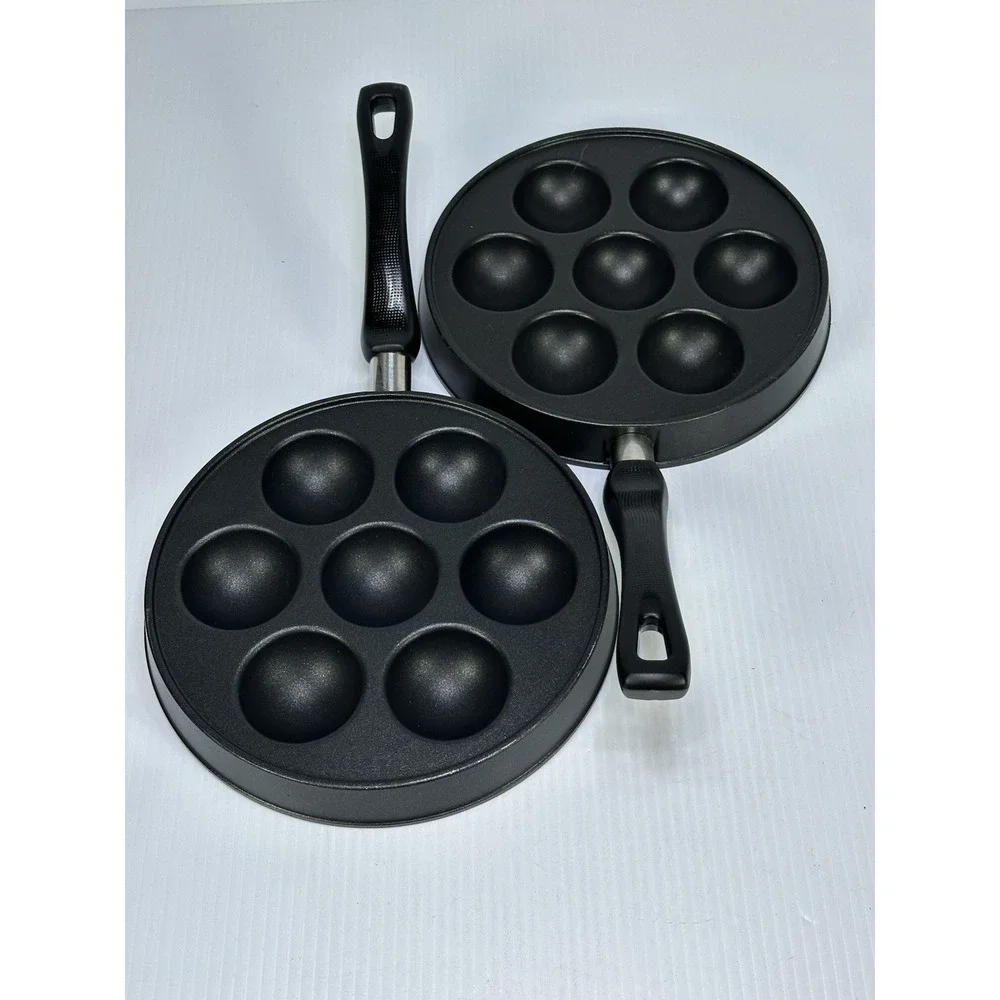 2 NORDIC WARE Ebelskiver Filled‎ Pancake Pan 7 Cavities Spherical